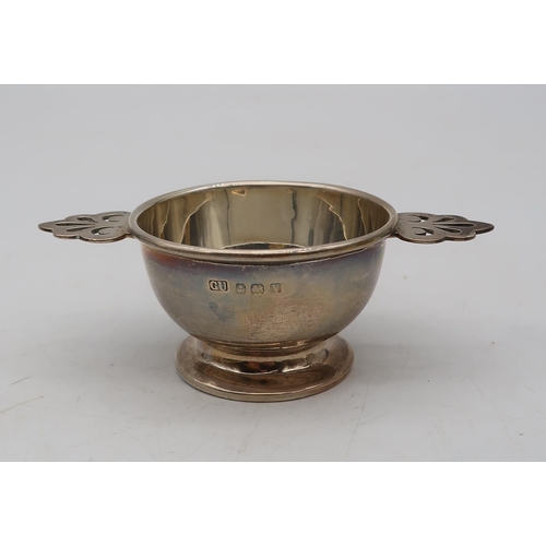 371 - A collection of silver including a small silver quaich, by George Unite, Birmingham, a silver cream ... 