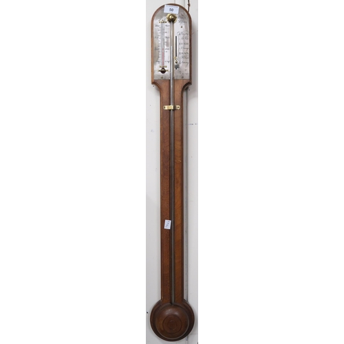 50 - A 20th century mahogany Comilli Holborn stick barometer/thermometer, 92cm high x 11cm wide 