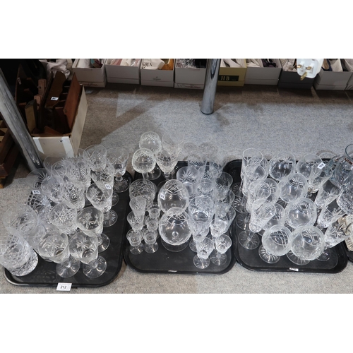 212 - A quantity of cut glass and crystal including Edinburgh drinking glasses