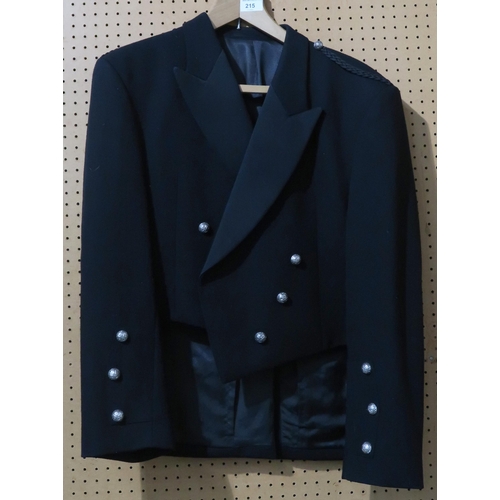 215 - A gentleman's Prince Charlie wool jacket, size 44Rwith Hamilton & Inches silver cast buttons... 