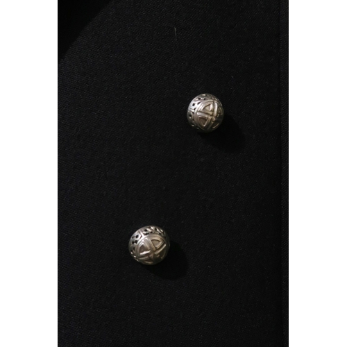 215 - A gentleman's Prince Charlie wool jacket, size 44Rwith Hamilton & Inches silver cast buttons... 