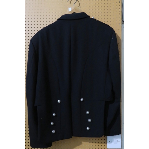 215 - A gentleman's Prince Charlie wool jacket, size 44Rwith Hamilton & Inches silver cast buttons... 