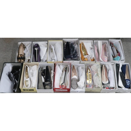 217 - A collection of ladies pump shoes, mainly Italian and size 38, together with a pair of men's size 9 ... 