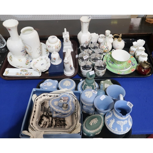 232 - A collection of Wedgwood jasperware items including trinket dishes, pots and covers, a jug etc toget... 