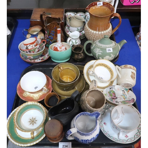 234 - Assorted teawares, a Grimwades Great War cup and plate etc