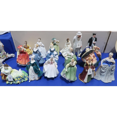 254 - A collection of Royal Doulton figures including Winston Churchill and The Graduate, a character jug ... 