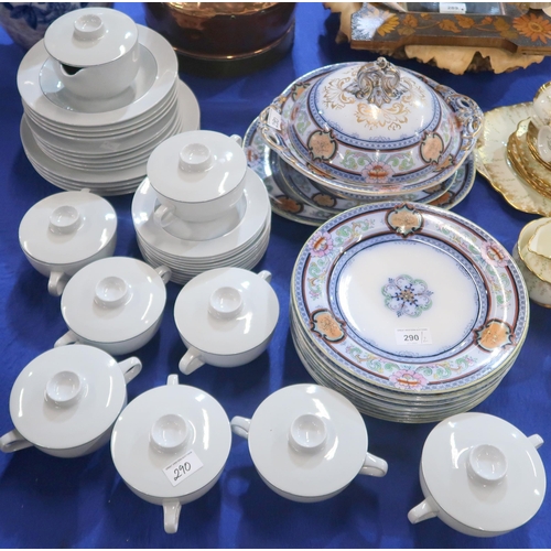 290 - A Ridgways part dinner service retailed by Peter Pringle, together with a Danish pottery part dinner... 