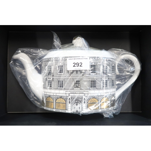 292 - A Fortnum and Mason porcelain teapot, designed by Rory Dobner