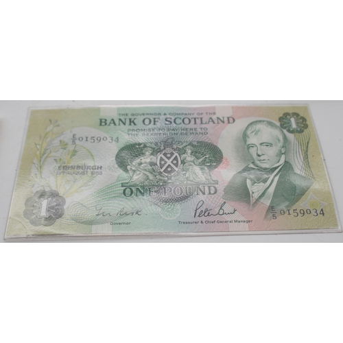 414 - Bank notes with Bank of Scotland £1, Bank of England 10 shillings, Central Bank of Egypt 200 P... 