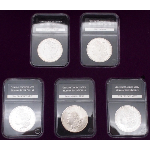 421 - The Complete Uncirculated U.S. Morgan Silver Dollar Mint Collection. Mint marks for Carson... 