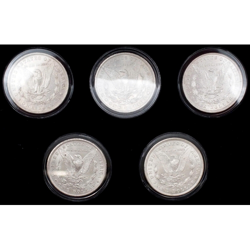 426 - Five Decade Set of Uncirculated Morgan Silver Dollars with Morgan Silver dollars from 1879, 1889, 18... 