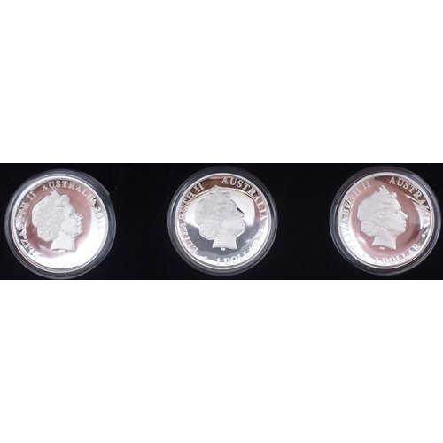 431 - 2016 Australian Kangaroo Silver Proof Four-Coin Set, 2015 Australia High Relief Silver Proof Coin Co... 