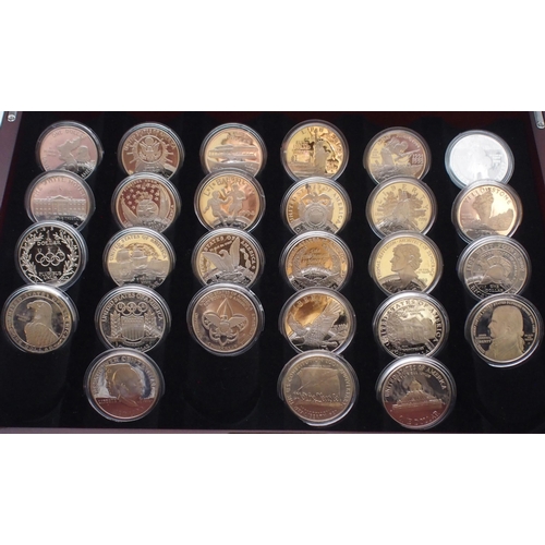 435 - US Silver Dollars to feature historical designs, 27 coins in a wood display case