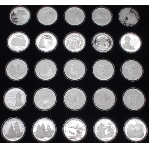 436 - History of Britain Silver Bullion Collection, part set with 33 coins