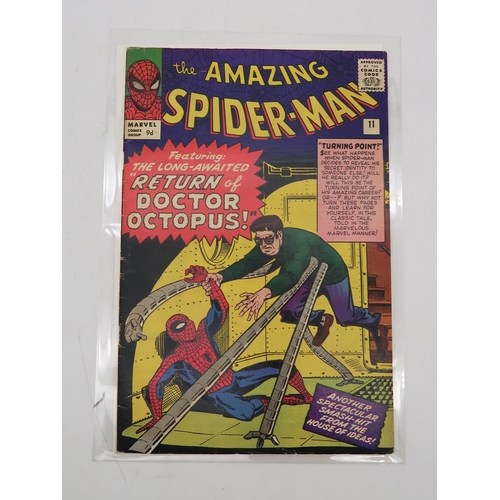 501 - AMAZING SPIDER-MAN #11 (Marvel 1964) 9d, Second appearance of Doctor Octopus, bagged and boarded