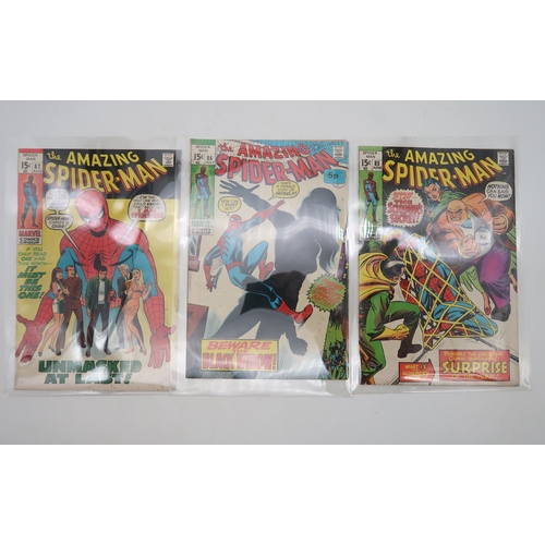 503 - AMAZING SPIDER-MAN #74 (Marvel 1969) 75, 84, 85, 86, 87, 88, 90, 91, 93, King Size Annual #2, all ba... 