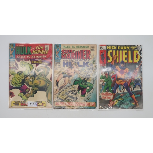 516 - A collection of Marvel comics including Dr. Strange #171, 176, 178, Nick Fury Agent of Shield #5, 7,... 