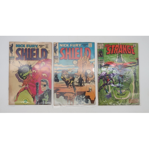 516 - A collection of Marvel comics including Dr. Strange #171, 176, 178, Nick Fury Agent of Shield #5, 7,... 