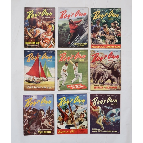 524 - A collection of Boy's Own Magazines; 1953, 1954 and 1956 complete, 1955 nearly complete, January mis... 