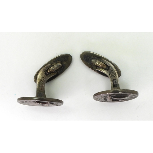 720 - A pair of Georg Jensen silver Viking longship cufflinks, pattern number 50 in Original Georg Jensen ... 