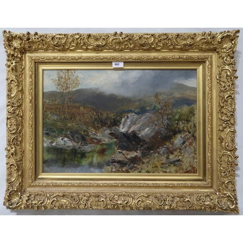 902 - JAMES CLARK Pass of Leny, signed, oil on canvas, dated, 1895 38 x 55cm