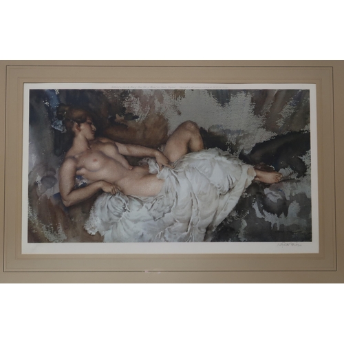 913 - WILLIAM RUSSELL FLINT (SCOTTISH 1880-1969), Reclining nude, print multiple, signed lower right,... 