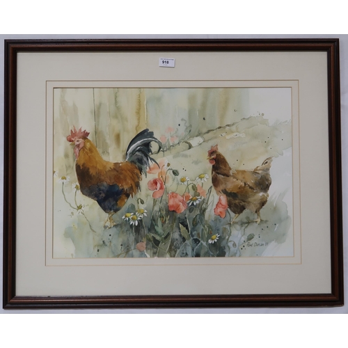 918 - PERRI DUNCAN (SCOTTISH b.1958), Poppy cock, watercolour, signed lower right, dated (19)89, 40 x 60cm... 