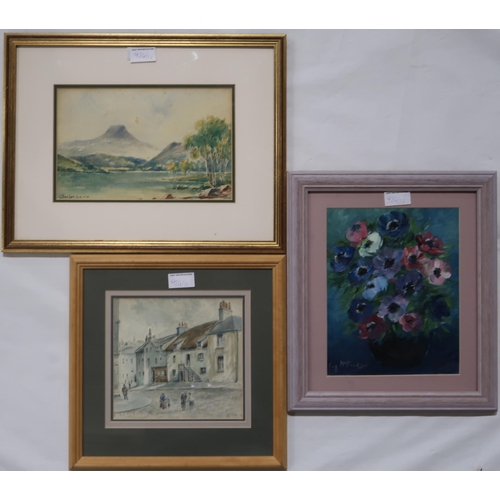 924 - A VARIOUS LOT, comprising prints, oils, watercolours (10)