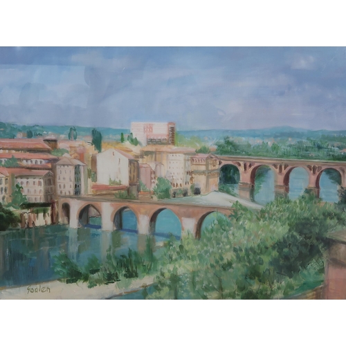 963 - DELNY GOALEN (SCOTTISH 1932-2023) ALBI Oil on canvas, signed lower left, 76 x 99cm Ti... 