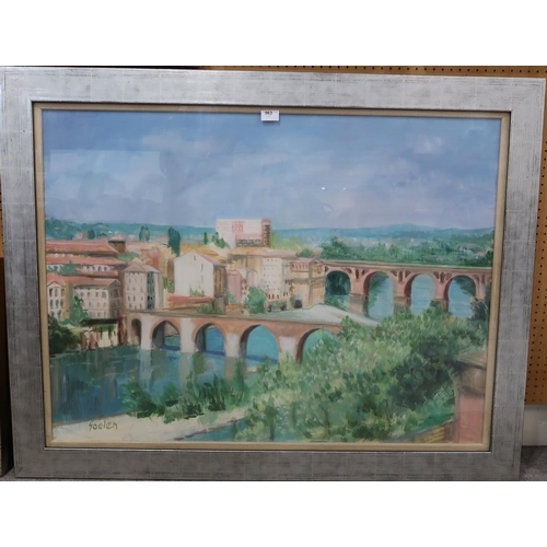 963 - DELNY GOALEN (SCOTTISH 1932-2023) ALBI Oil on canvas, signed lower left, 76 x 99cm Ti... 