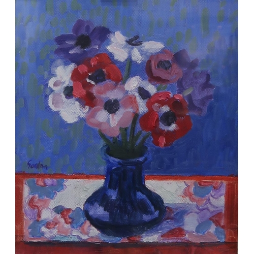 964 - DELNY GOALEN (SCOTTISH 1932-2023) PURE ANEMONES Oil on canvas, signed lower left, 29 x 23c... 