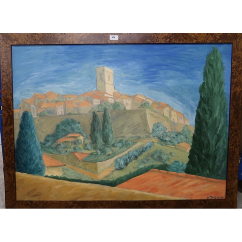 976 - CONTEMPORARY SCHOOL  ST. PAUL, FRANCE Oil on canvas, signed lower right, 72 x 99cm... 