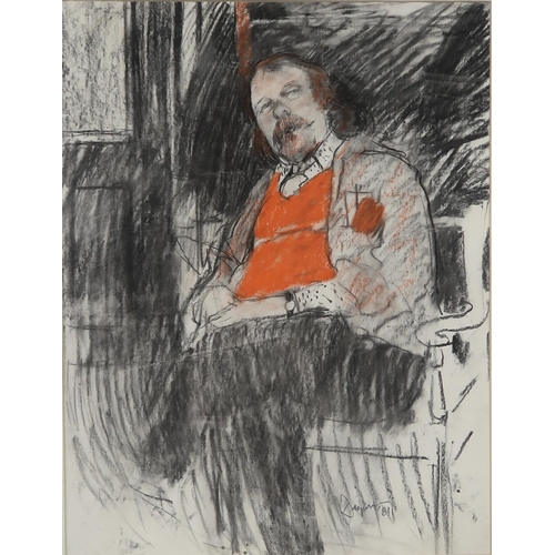 980 - DANNY FERGUSON RGI (SCOTTISH 1925-1993) PAINTER RESTING Pastel on paper, signed lower right, dated O... 