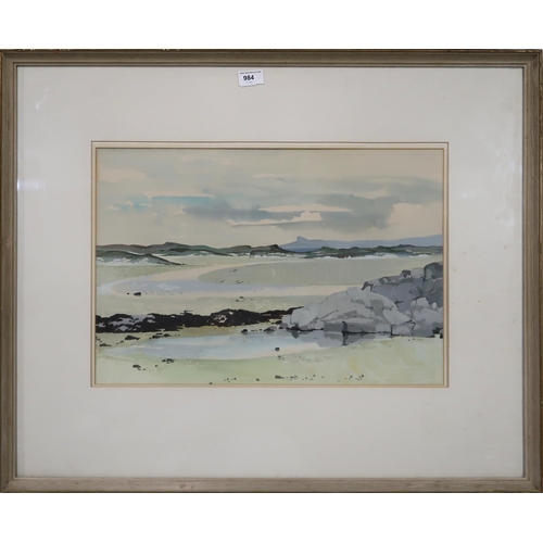 984 - SCOTTISH SCHOOL MORAR BEACH Watercolour, 36 x 53cm Title inscribed verso... 