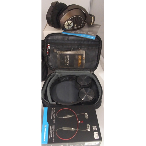 444 - HEADPHONES SENNHEISER HDR 185, M2 IEBT SW, RS 185, Topping and Sony (af)