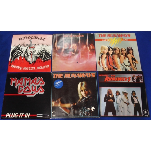 542 - VINYL LP RECORDS a collection of heavy metal and rock vinyl records with The Runaways, Dark Star,  J... 