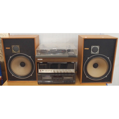 544 - Pioneer Automatic Return Stereo Turntable PL-115D together with a harman/Kardon 330C stereo amplifie... 