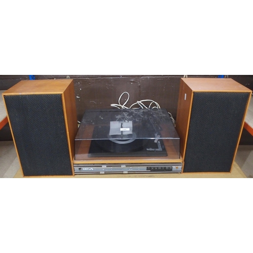 546 - A model 2046 record player with two speakers made for HMV by Thorn Consumer Electronics Ltd 