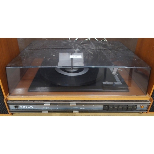 546 - A model 2046 record player with two speakers made for HMV by Thorn Consumer Electronics Ltd 