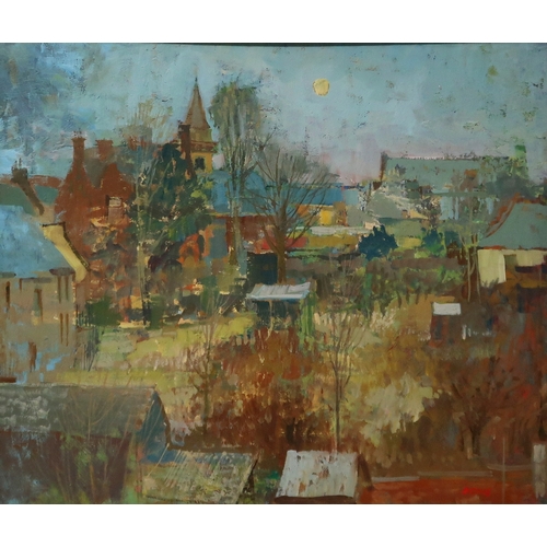 3013 - WILLIAM BIRNIE RSW (SCOTTISH 1929-2006)WINTER MOONOil on board, signed lower right, inscribed on lab... 