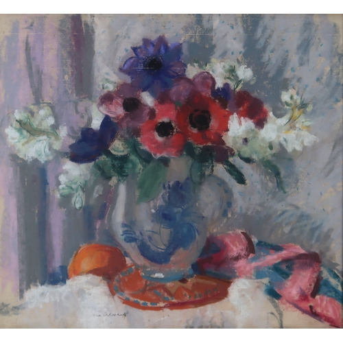 3023 - LENA ALEXANDER (SCOTTISH 1899-1983)STILL LIFE WITH POPPIES Pastel on buff paper, signed lower l... 