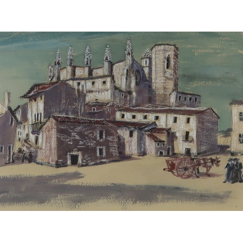 3035 - JAMES MILLER RSA RSW (SCOTTISH 1893-1987)HUESCAWatercolour and chalk on buff paper, signed lower rig... 