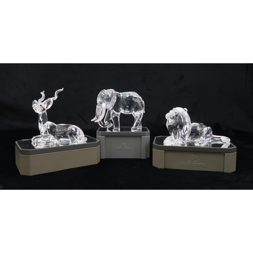 2211 - A SWAROVSKI COLLECTORS SOCIETY INSPIRATION AFRICA TRILOGYcomprising an Elephant designed by Martin Z... 