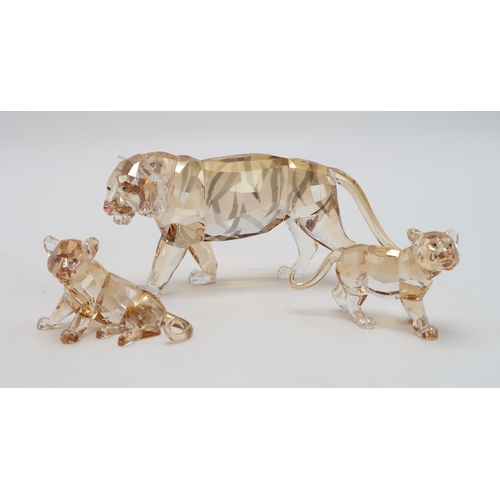 2215 - SWAROVSKI CRYSTAL ENDANGERED WILDLIFE SERIES FIGURES - TIGERScomprising mother and two cubs, designe... 