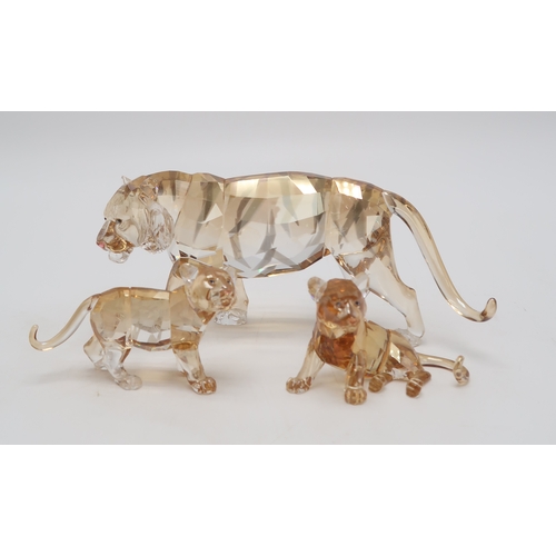 2217 - SWAROVSKI CRYSTAL ENDANGERED WILDLIFE SERIES FIGURES - TIGERScomprising mother and two cubs, designe... 