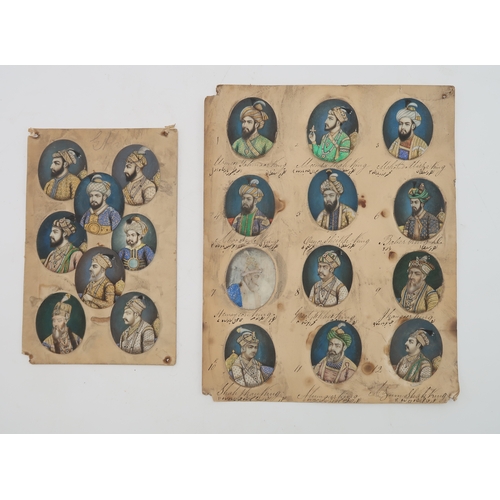 2322 - TWENTY INDIAN PORTRAIT MINIATURES each noble portrait of a king, watercolour on ivory, 5 x 4cm oval,... 