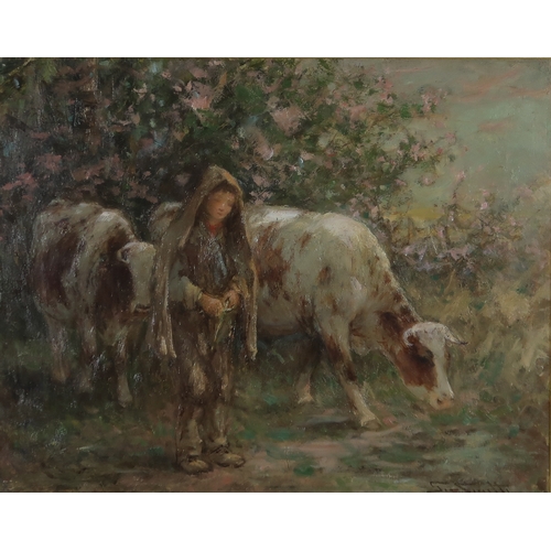 3063 - GEORGE SMITH RSA (SCOTTISH 1870-1934)THE LITTLE COWHERDOil on canvas, signed lower right, 40 x 50cm ... 