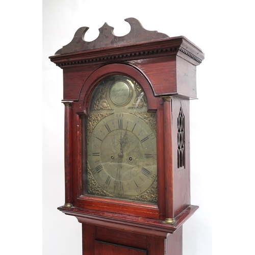 2042 - A 19TH CENTURY MAHOGANY CASED DANIEL BROWN OF GLASGOW LONGCASE CLOCK with brass dial bearing Roman a... 