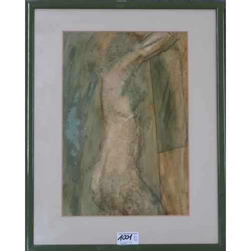 1001 - CONTEMPORARY SCHOOL NUDE STANDING mixed media, 32 x 22cm Together with another (2)... 