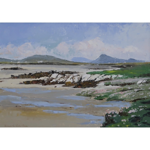 978 - KENNETH ROBERTSON (CONTEMPORARY SCHOOL) SEAPINKS, BENBECULA Oil on board, signed lower lef... 